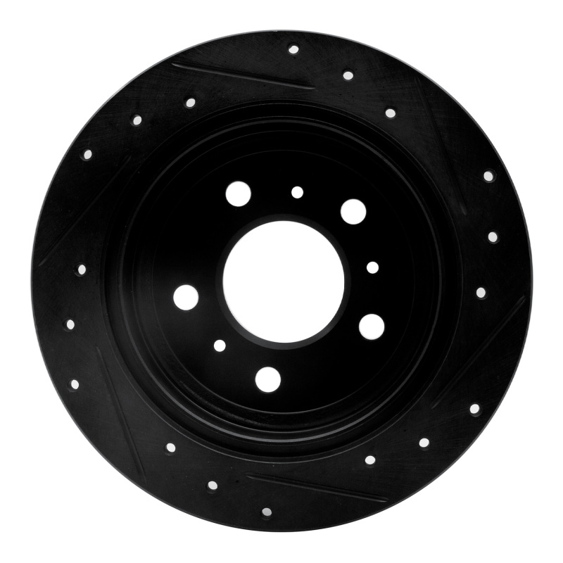 Buick Allure Brake Rotor (1) - Rear Left - R1 Concepts - Drilled & Slotted - Black - `06-`10